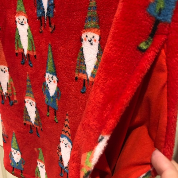 Munki Munki Gnome Holiday Fleece Pajama Sleep Shirt Size S Pockets - Picture 5 of 6